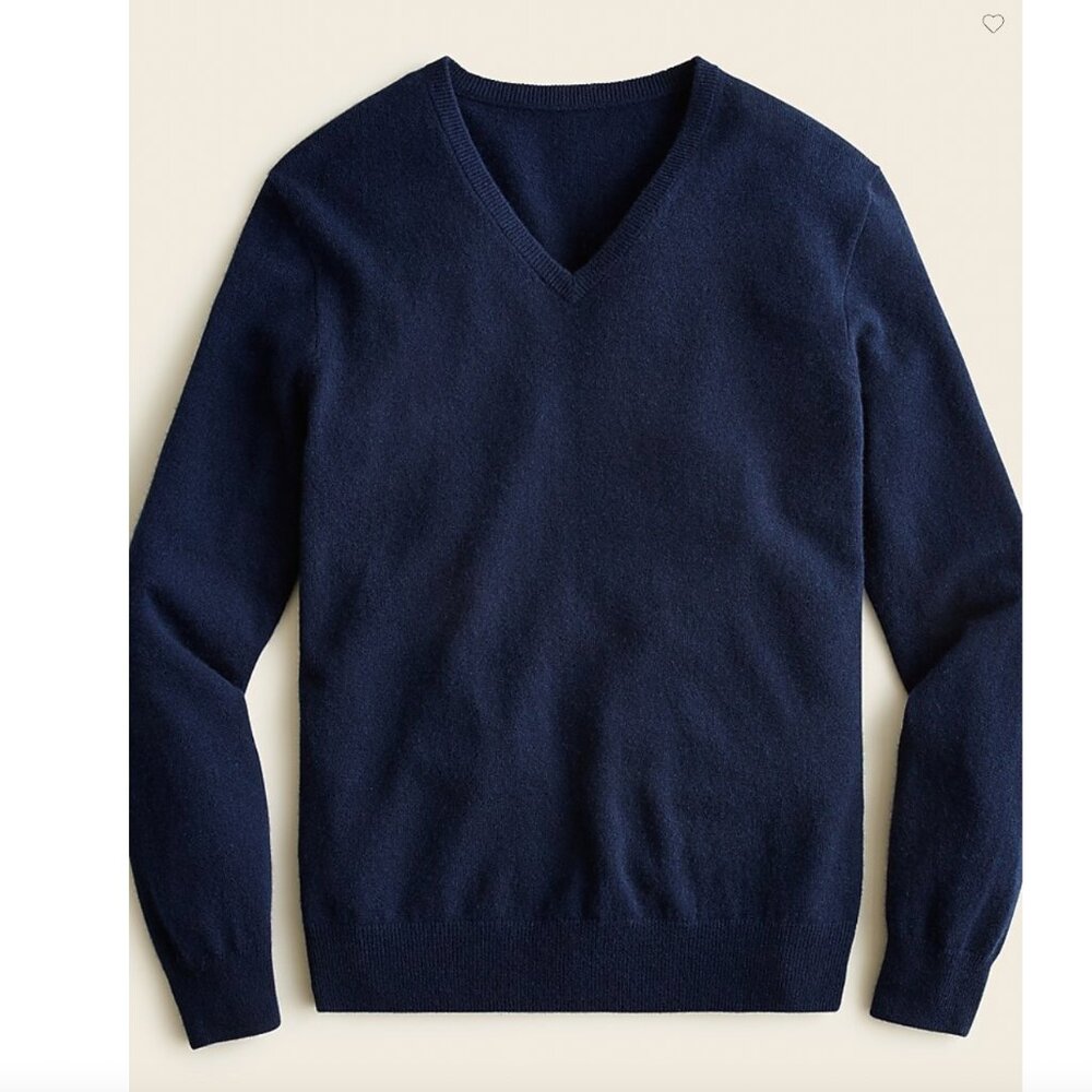 Never Worn! J Crew 100% Cashmere V-neck sweater - Navy - Medium
